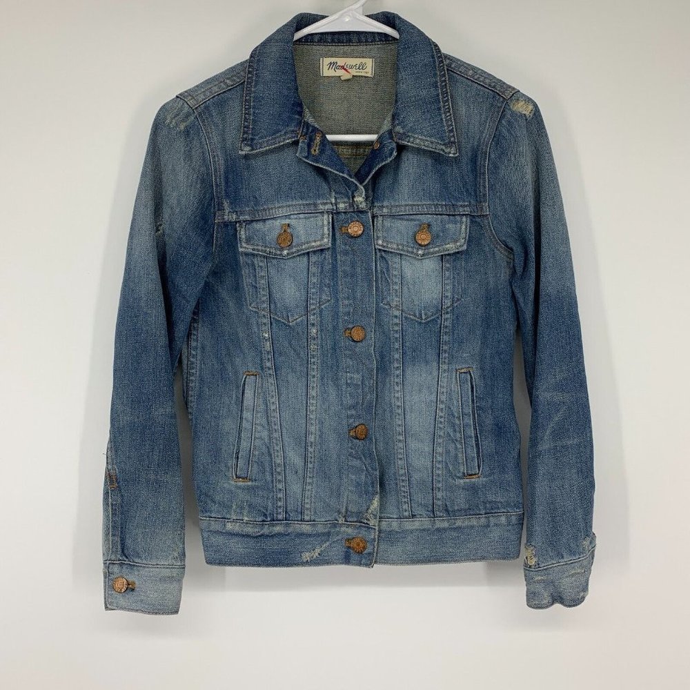 Madewell The Jean Jacket Ellery Wash Blue Denim Cotton Button Down